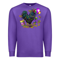 Purple mardi gras chicken Premium Sweatshirt - CowGirlArtShop