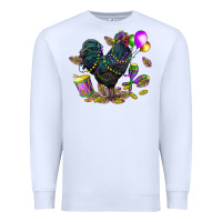 White mardi gras chicken Premium Sweatshirt - CowGirlArtShop