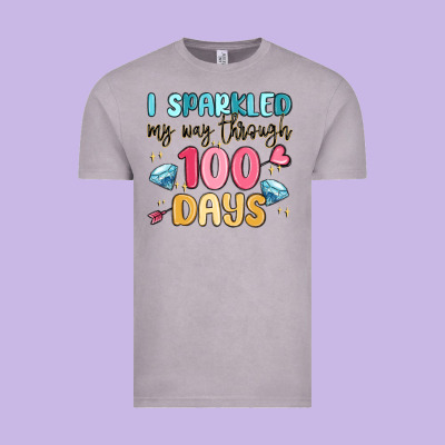 I Sparkled My Way Through 100 Days Vintage Tee Designed By Maliassmallbusiness