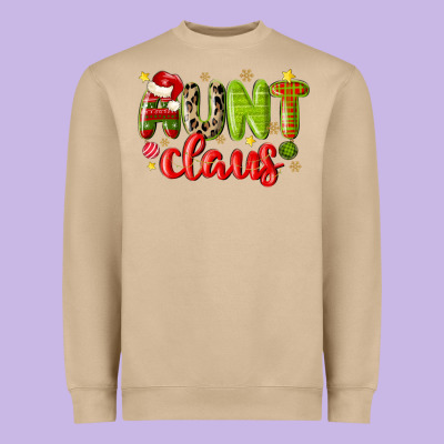 Aunt Claus Heavyweight Sweatshirt Designed By Maliassmallbusiness