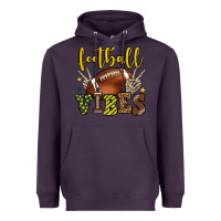 Plum Football vibes yellow and green team color Heavyweight Hoodie - HowdyJamesFarm
