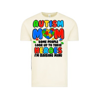 Autism Mom Some People Look Up To Their Heroes I'm Vintage Tee | Teevron