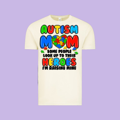 Autism Mom Some People Look Up To Their Heroes I'm Vintage Tee Designed By Jahusdesignshop