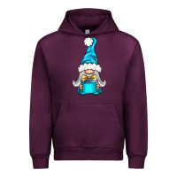Mauve Wine winter gnome with gift Urban Hoodie - BundleAndBundleShop
