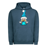 Pigment Midnight Navy winter gnome with gift Urban Hoodie - BundleAndBundleShop