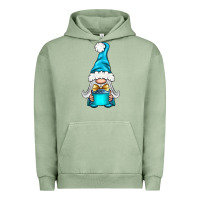 Pigment Oil Green winter gnome with gift Urban Hoodie - BundleAndBundleShop