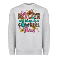 Heather Grey boots and bling it's a cowgirl thing Heavyweight Sweatshirt - MaliasSmallBusiness