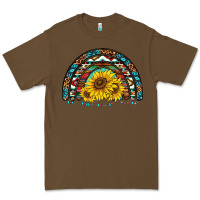 Cacao western sunflowers aztec leopard serape  rainbows Premium Tee - AdoDesignShop