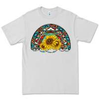 Dove Grey western sunflowers aztec leopard serape  rainbows Premium Tee - AdoDesignShop