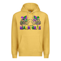 Antique Gold mardi gras skeleton hands Premium Hoodie - CowGirlArtShop