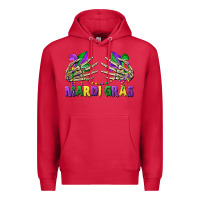 Cardinal mardi gras skeleton hands Premium Hoodie - CowGirlArtShop