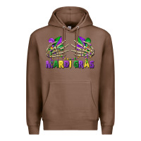 Chestnut mardi gras skeleton hands Premium Hoodie - CowGirlArtShop