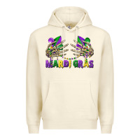 Sandshell mardi gras skeleton hands Premium Hoodie - CowGirlArtShop