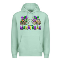 Seafoam mardi gras skeleton hands Premium Hoodie - CowGirlArtShop