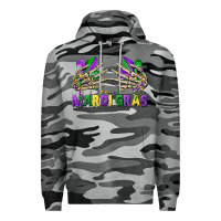 Slate Camo mardi gras skeleton hands Premium Hoodie - CowGirlArtShop