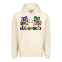 Tofu mardi gras skeleton hands Premium Hoodie - CowGirlArtShop