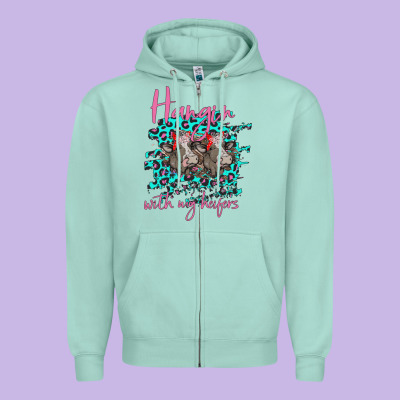 Hangin With My Heifers Zipper Hoodie Designed By Bettercallsaul