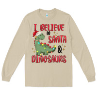 Mushroom i believe in santa & dinosaurs Long Sleeve Tee - MaliasSmallBusiness