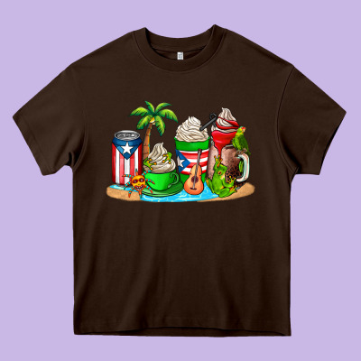 Puerto Rico Coffee Cups Heavy Core Tee Designed By Adodesignshop