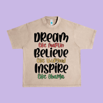 Dream Like Martin Believe Like Thurgood Inspire Li Urban Heavy Tee Designed By Maliassmallbusiness