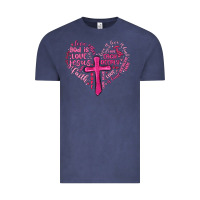 Vintage Denim jesus is love heart cross valentines day Vintage Tee - MaliasSmallBusiness