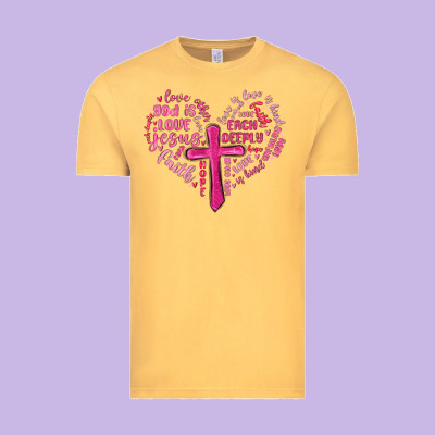 Jesus Is Love Heart Cross Valentines Day Vintage Tee Designed By Maliassmallbusiness