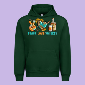 Peace Love Whiskey Urban Hoodie Designed By Bundleandbundleshop