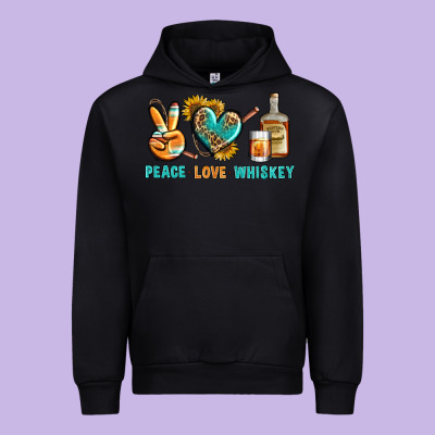 Peace Love Whiskey Urban Hoodie Designed By Bundleandbundleshop