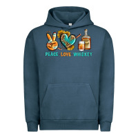 Pigment Midnight Navy Peace Love Whiskey Urban Hoodie - BundleAndBundleShop