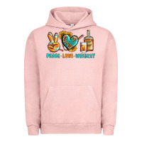 Pigment Salmon Peace Love Whiskey Urban Hoodie - BundleAndBundleShop