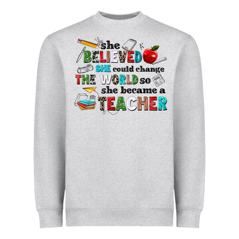 She Believed She Could Change The World So She Bec Heavyweight Sweatshirt by NancyCooperArtShop | Teevron