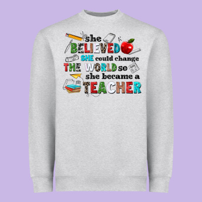 She Believed She Could Change The World So She Bec Heavyweight Sweatshirt Designed By Nancycooperartshop