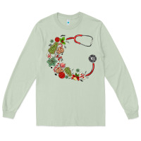 Matcha custom name christmas stethoscope Long Sleeve Tee - MaliasSmallBusiness