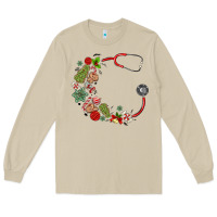 Mushroom custom name christmas stethoscope Long Sleeve Tee - MaliasSmallBusiness