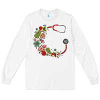 White custom name christmas stethoscope Long Sleeve Tee - MaliasSmallBusiness