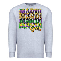 Heather Grey mardi gras Premium Sweatshirt - CowGirlArtShop