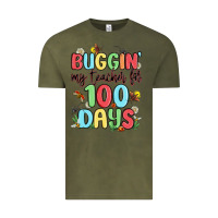 Vintage Olive buggin my teacher for 100 days Vintage Tee - MaliasSmallBusiness