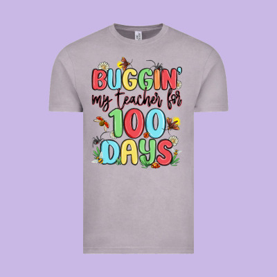 Buggin My Teacher For 100 Days Vintage Tee Designed By Maliassmallbusiness