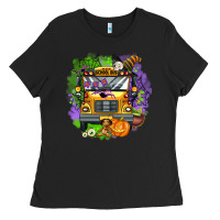 Black halloween school bus Ladies Tee - AdoDesignShop