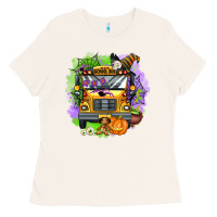 Bone halloween school bus Ladies Tee - AdoDesignShop