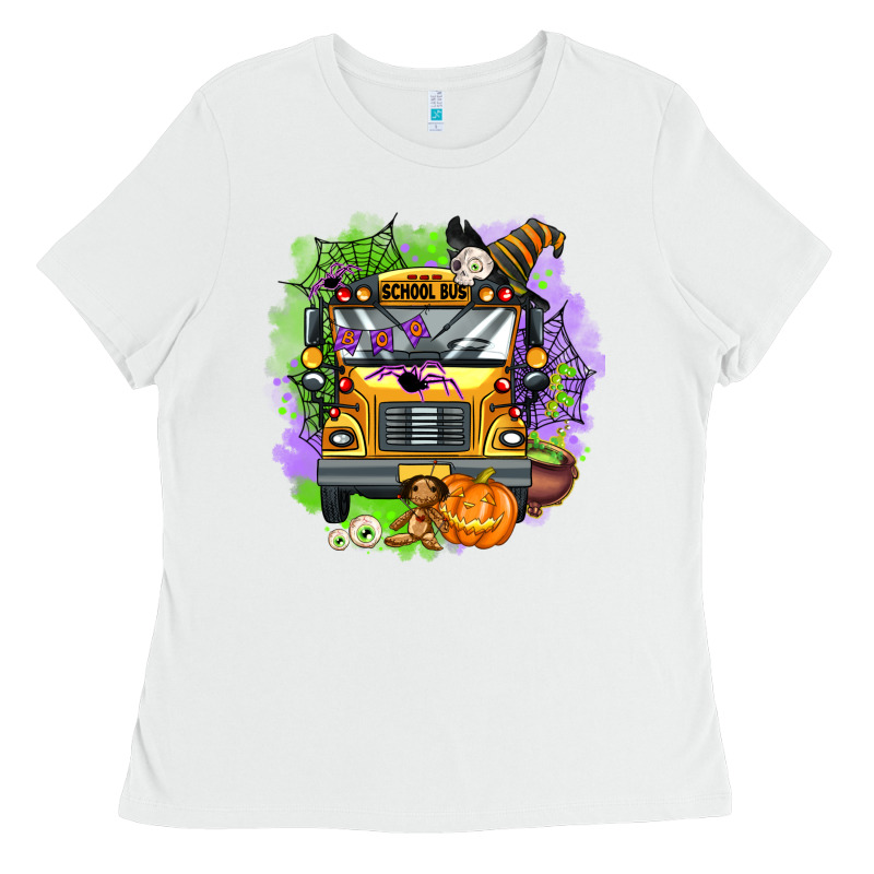 Halloween School Bus Ladies Tee by AdoDesignShop | Teevron