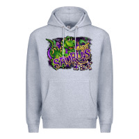 Heather Grey mardi saurus rex Premium Hoodie - CowGirlArtShop