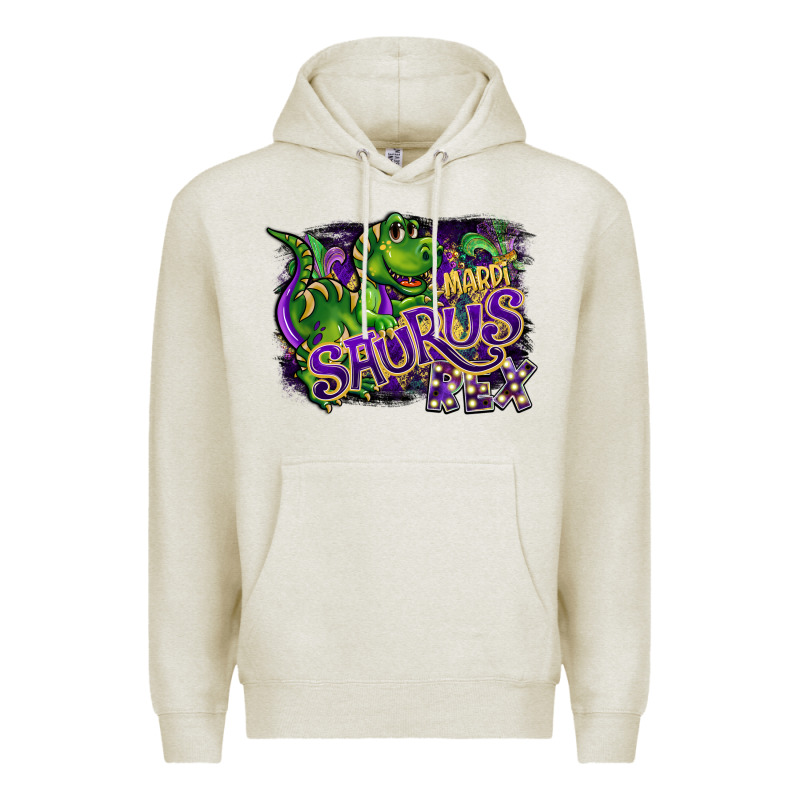 Mardi Saurus Rex Premium Hoodie by CowGirlArtShop | Teevron