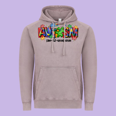 Autism Awtizuhm Noun Vintage Hoodie Designed By Maliassmallbusiness
