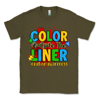 Army Green color outside the liner autism awareness Classic Tee - JahusDesignShop