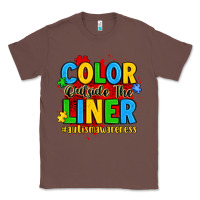 Chestnut color outside the liner autism awareness Classic Tee - JahusDesignShop