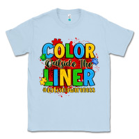 Dusty Blue color outside the liner autism awareness Classic Tee - JahusDesignShop