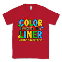 Red color outside the liner autism awareness Classic Tee - JahusDesignShop