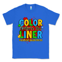 True Royal color outside the liner autism awareness Classic Tee - JahusDesignShop