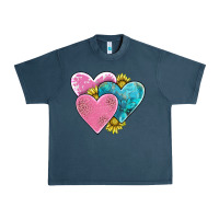 Midnight Navy hearts Urban Heavy Tee - AdoDesignShop